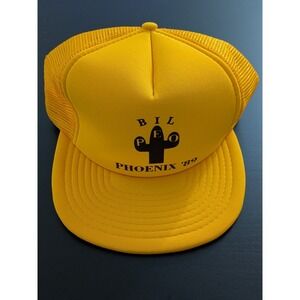 BIL PEO Phoenix '89 Snapback Trucker Hat Mesh Yellow Sportcap Vintage Yellow